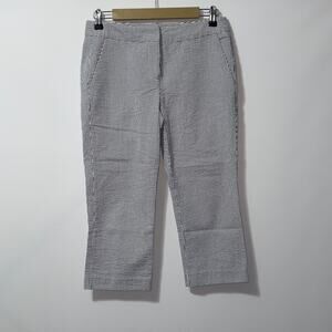 British khaki white and blue striped pants women’s size 4